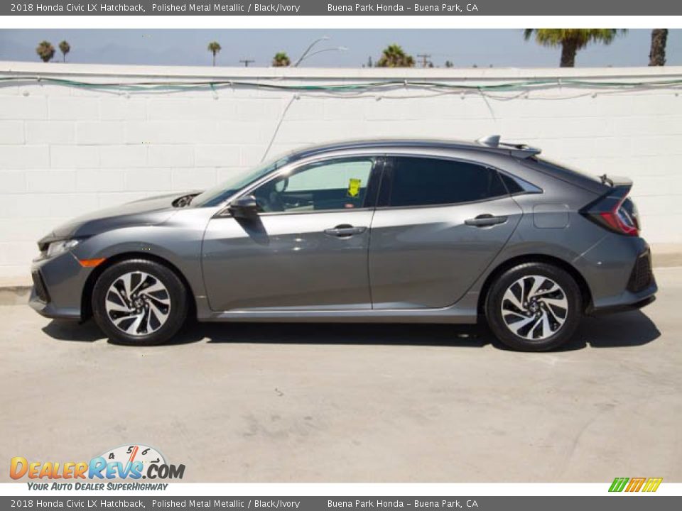 2018 Honda Civic LX Hatchback Polished Metal Metallic / Black/Ivory Photo #10