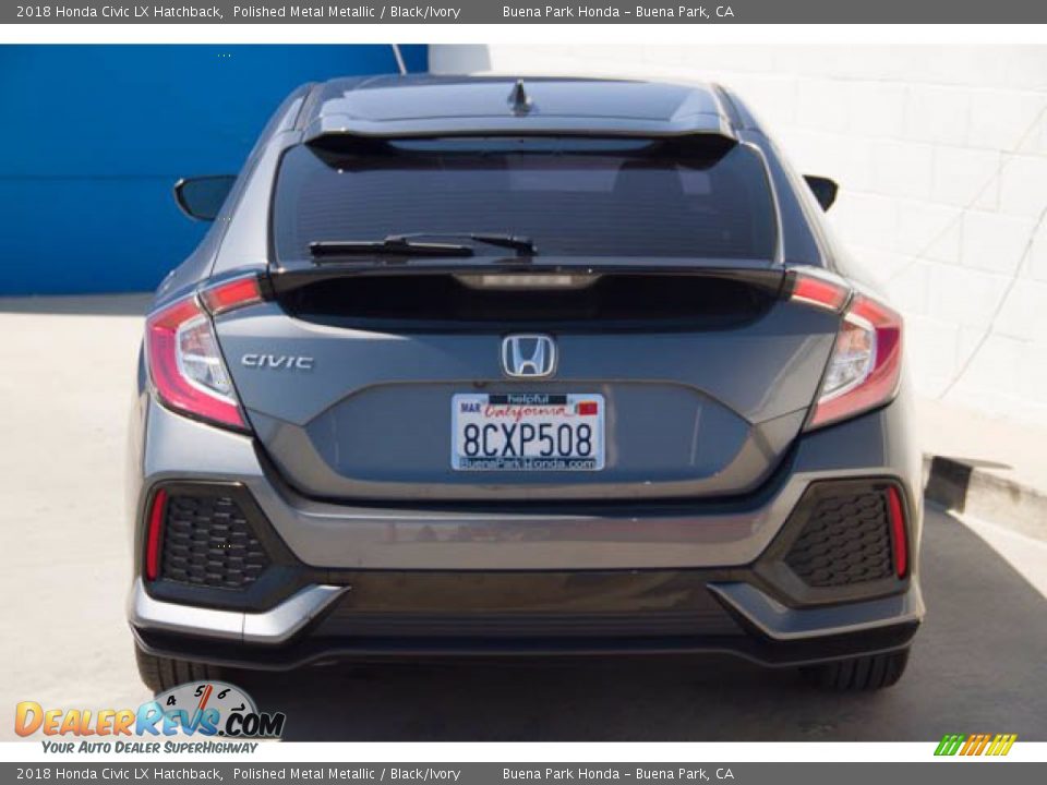 2018 Honda Civic LX Hatchback Polished Metal Metallic / Black/Ivory Photo #11