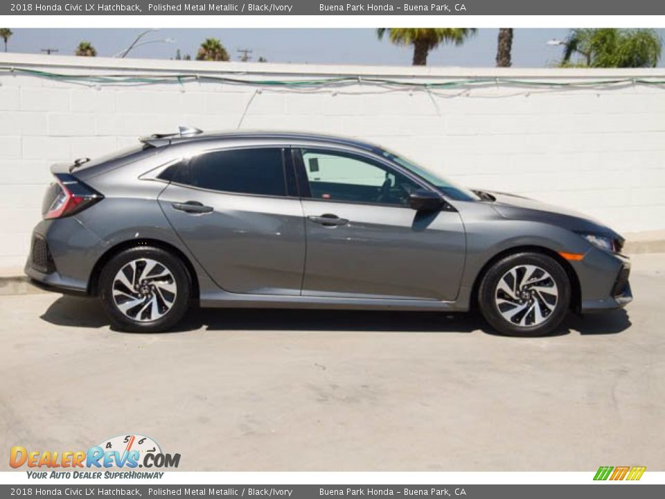 2018 Honda Civic LX Hatchback Polished Metal Metallic / Black/Ivory Photo #14