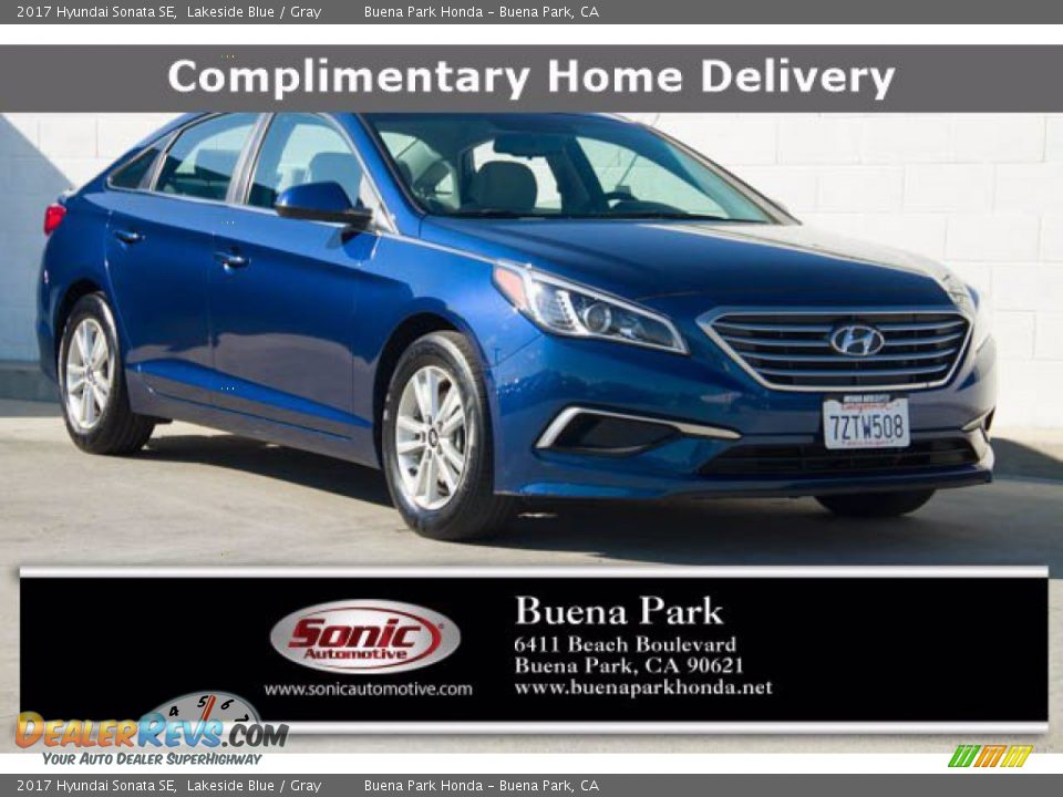 2017 Hyundai Sonata SE Lakeside Blue / Gray Photo #1