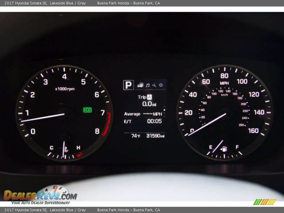 2017 Hyundai Sonata SE Lakeside Blue / Gray Photo #28