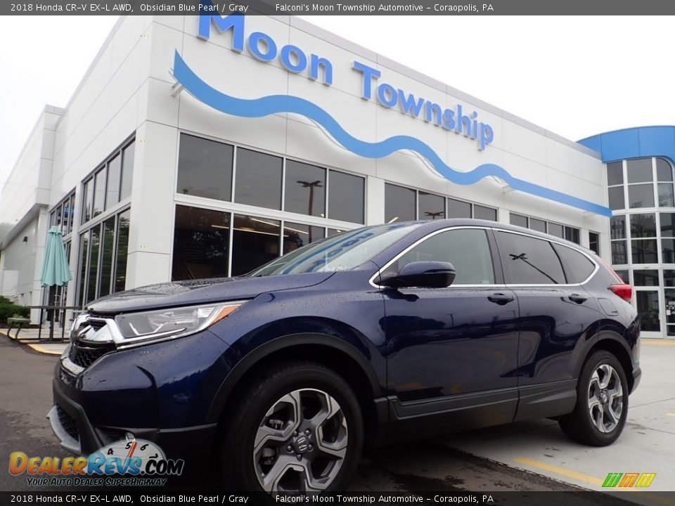 2018 Honda CR-V EX-L AWD Obsidian Blue Pearl / Gray Photo #1