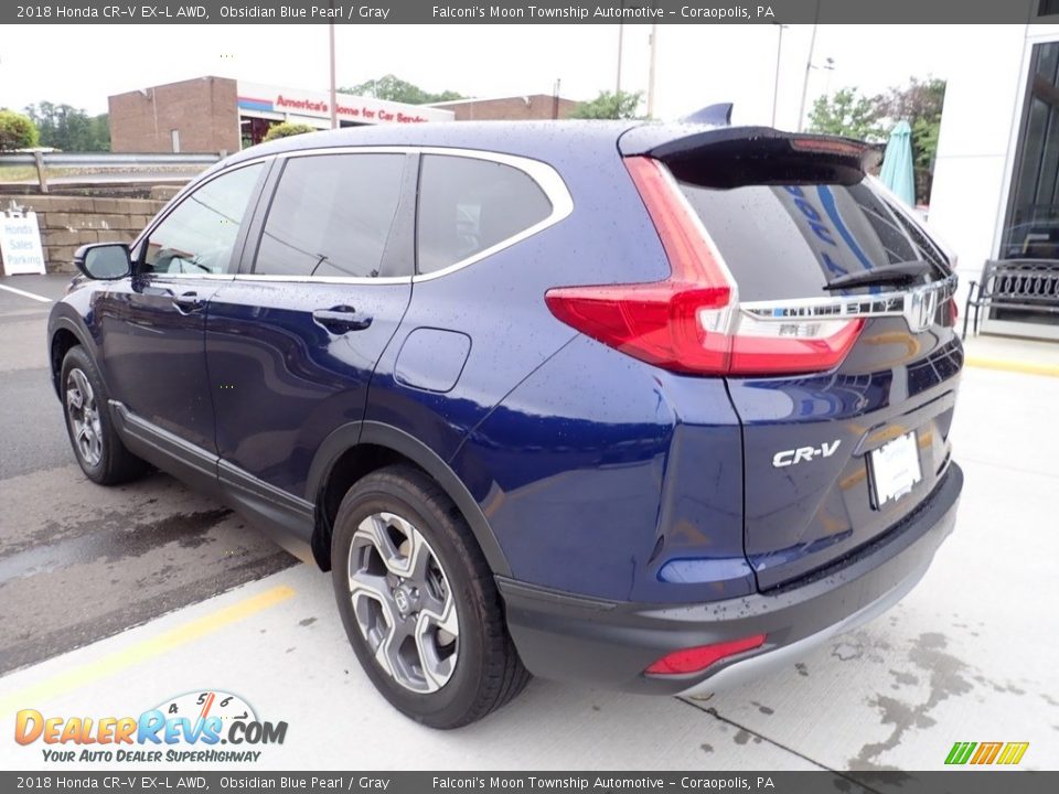 2018 Honda CR-V EX-L AWD Obsidian Blue Pearl / Gray Photo #3