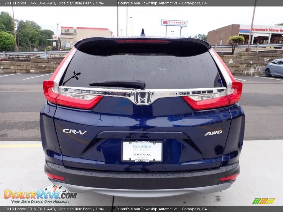 2018 Honda CR-V EX-L AWD Obsidian Blue Pearl / Gray Photo #4