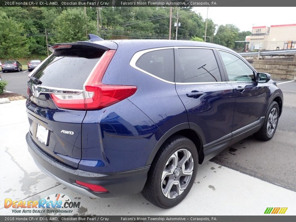 2018 Honda CR-V EX-L AWD Obsidian Blue Pearl / Gray Photo #6