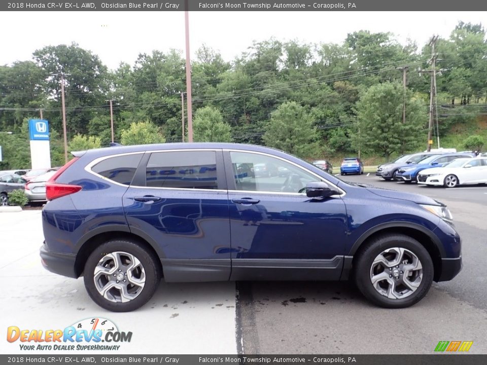 2018 Honda CR-V EX-L AWD Obsidian Blue Pearl / Gray Photo #7