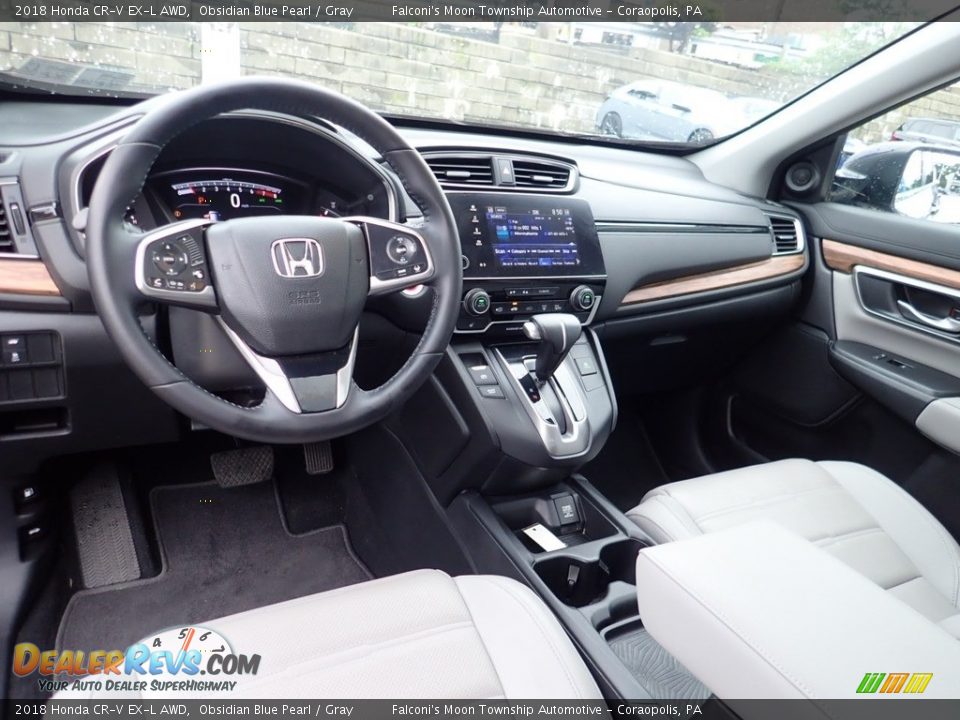 2018 Honda CR-V EX-L AWD Obsidian Blue Pearl / Gray Photo #17