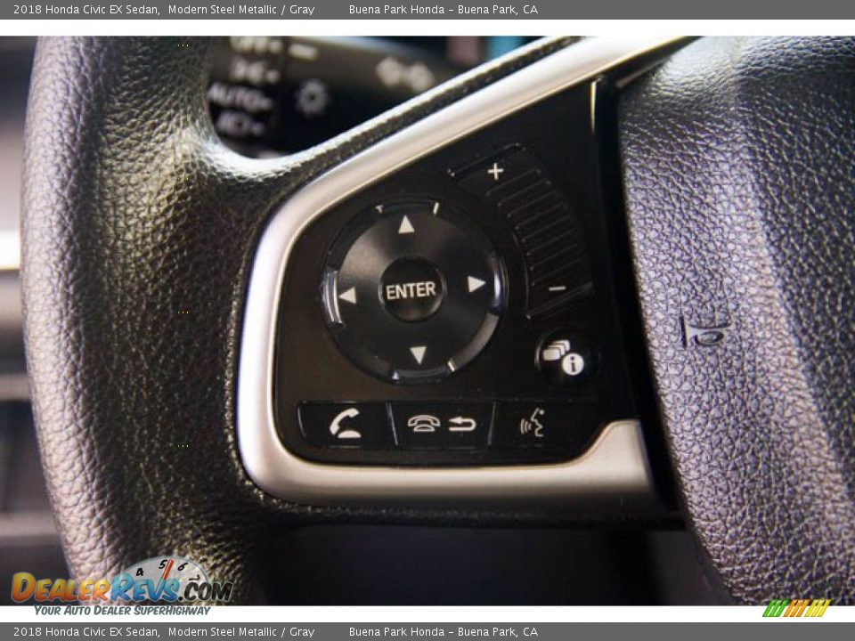 2018 Honda Civic EX Sedan Modern Steel Metallic / Gray Photo #16