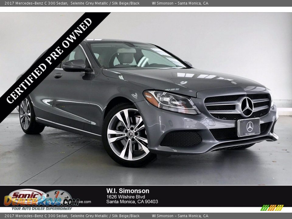 2017 Mercedes-Benz C 300 Sedan Selenite Grey Metallic / Silk Beige/Black Photo #1