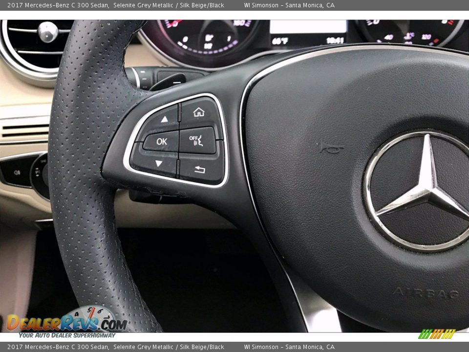 2017 Mercedes-Benz C 300 Sedan Selenite Grey Metallic / Silk Beige/Black Photo #18
