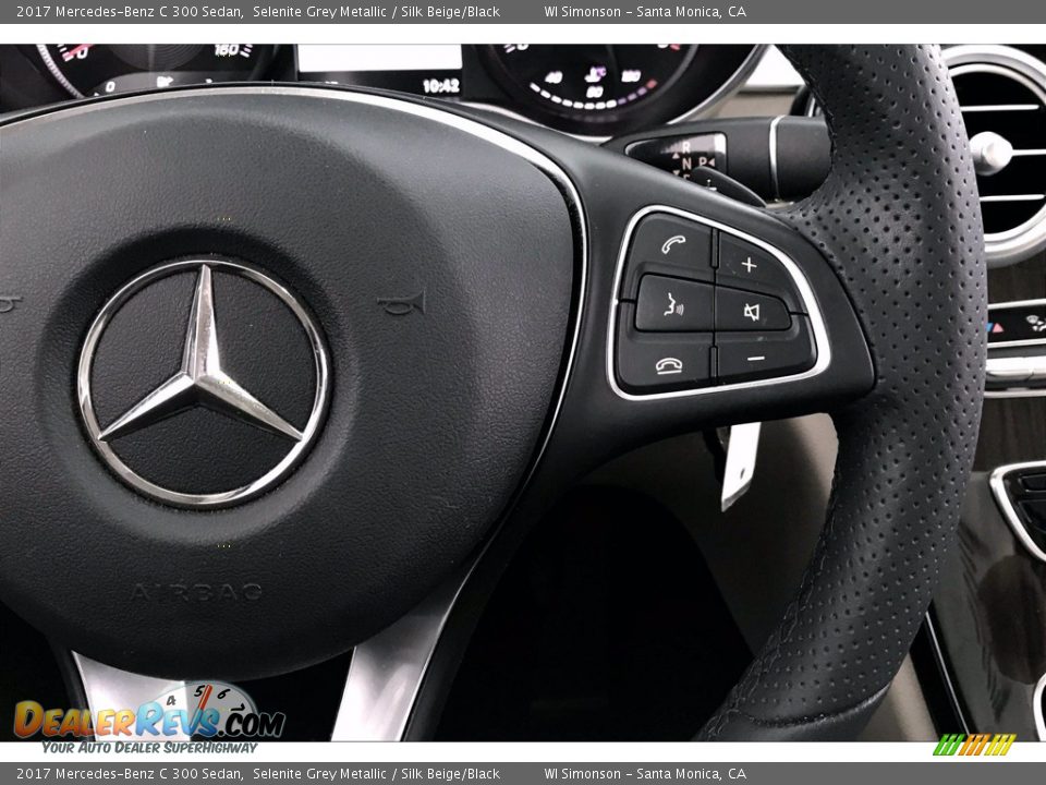 2017 Mercedes-Benz C 300 Sedan Selenite Grey Metallic / Silk Beige/Black Photo #19