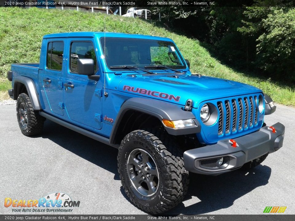 2020 Jeep Gladiator Rubicon 4x4 Hydro Blue Pearl / Black/Dark Saddle Photo #4