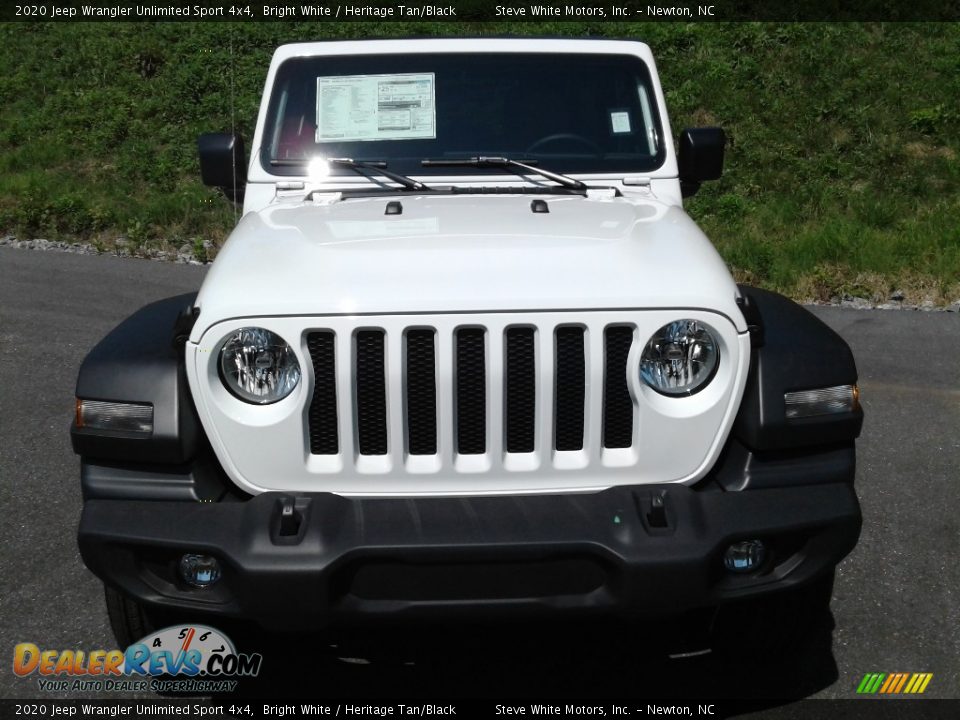 2020 Jeep Wrangler Unlimited Sport 4x4 Bright White / Heritage Tan/Black Photo #3