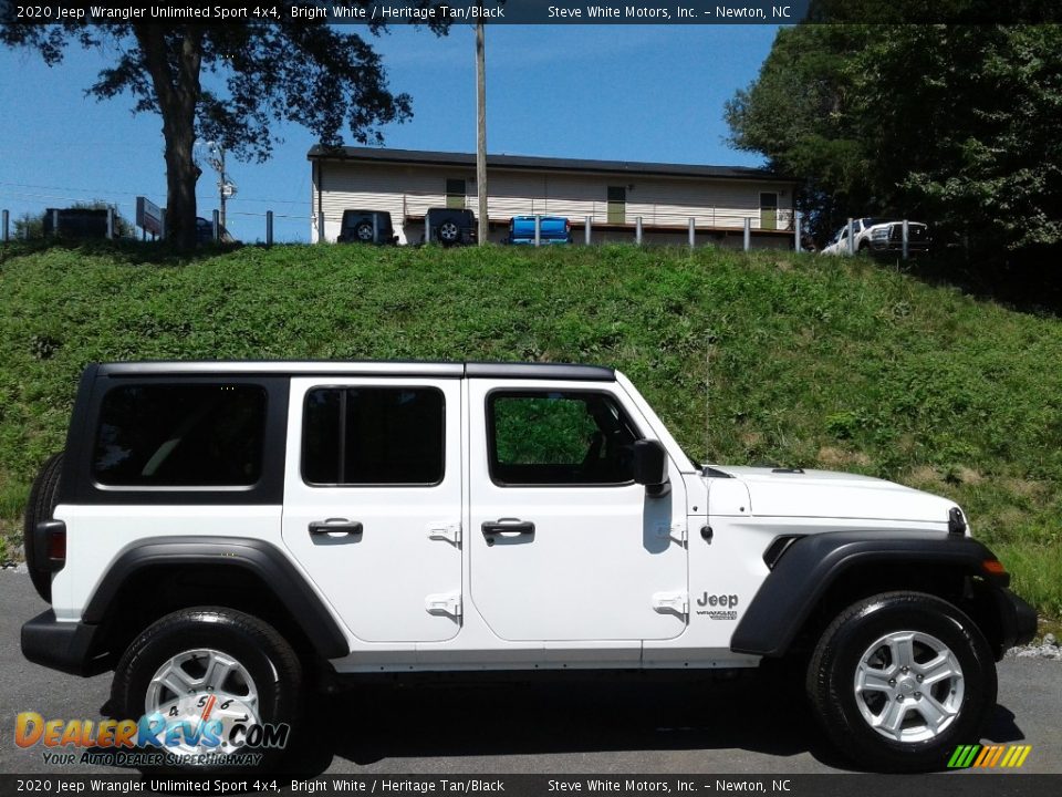 2020 Jeep Wrangler Unlimited Sport 4x4 Bright White / Heritage Tan/Black Photo #5