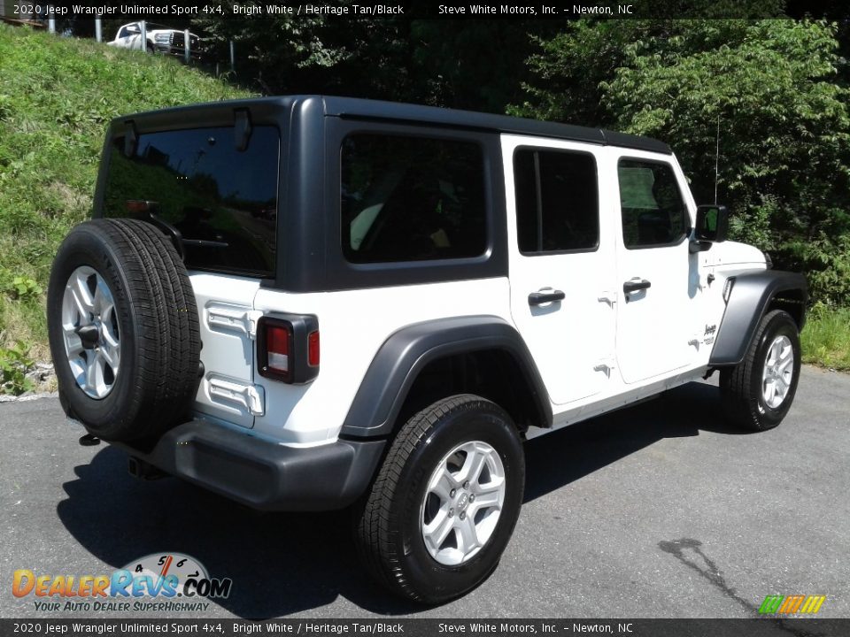 2020 Jeep Wrangler Unlimited Sport 4x4 Bright White / Heritage Tan/Black Photo #6