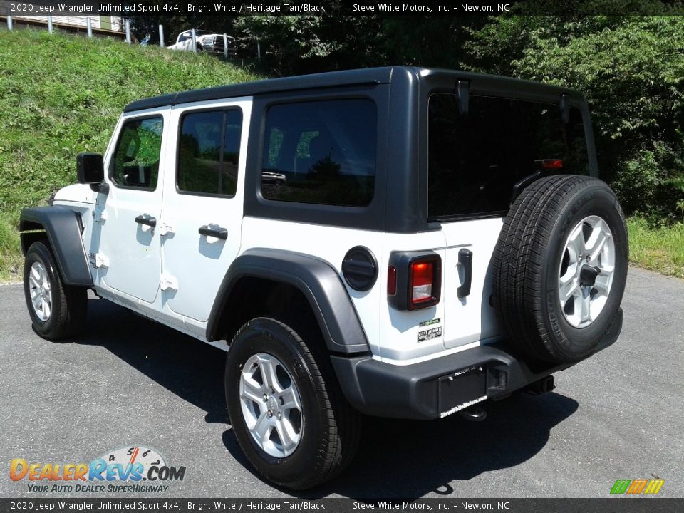 2020 Jeep Wrangler Unlimited Sport 4x4 Bright White / Heritage Tan/Black Photo #8