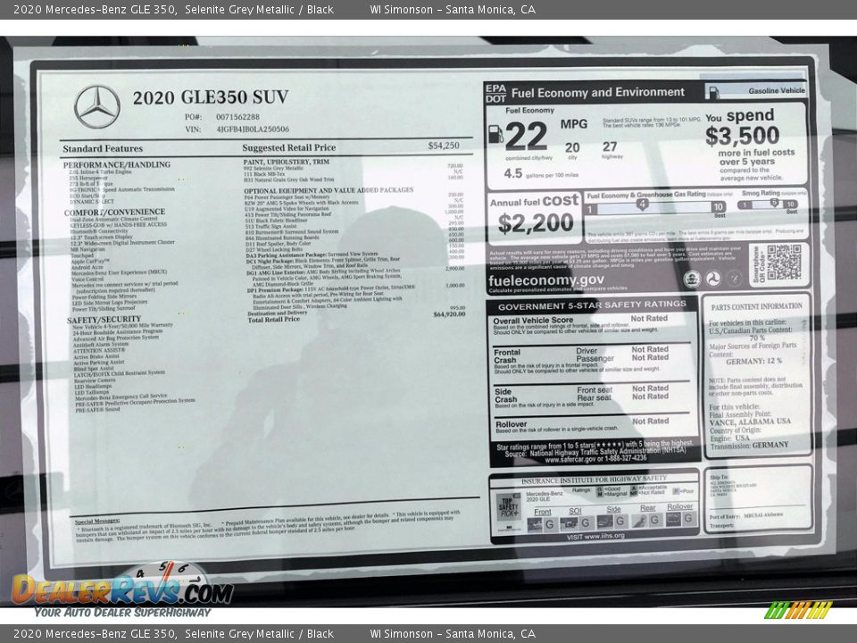 2020 Mercedes-Benz GLE 350 Selenite Grey Metallic / Black Photo #10