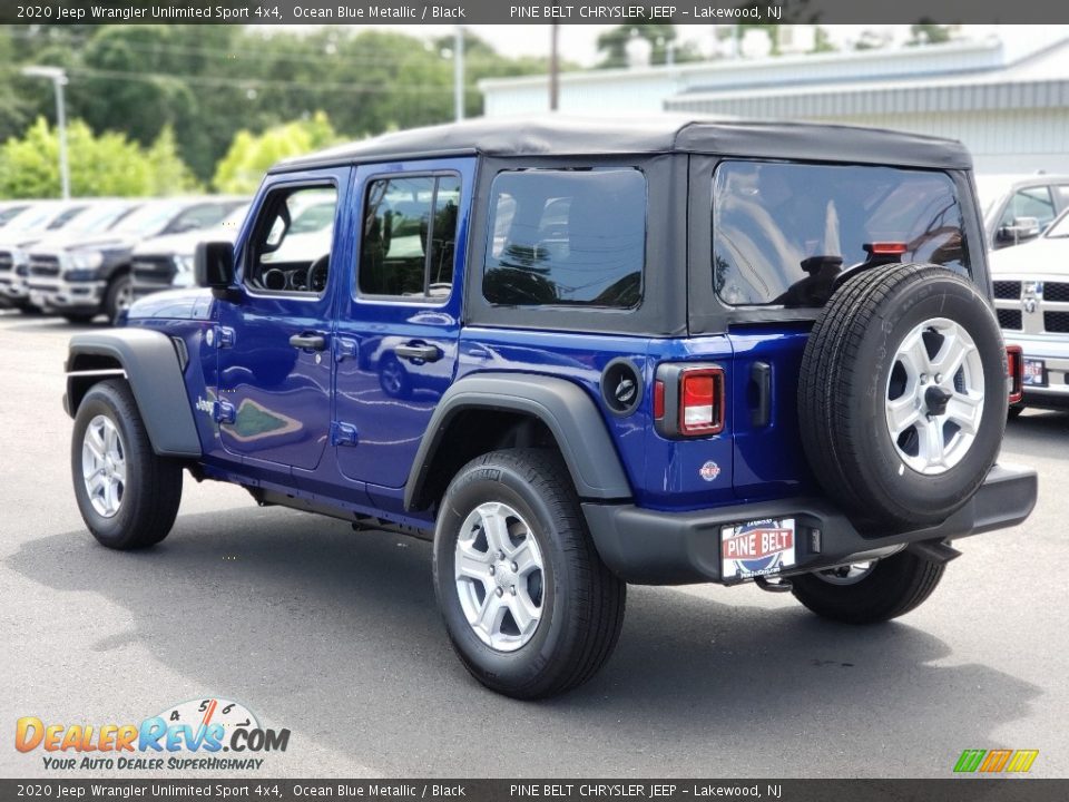 2020 Jeep Wrangler Unlimited Sport 4x4 Ocean Blue Metallic / Black Photo #6
