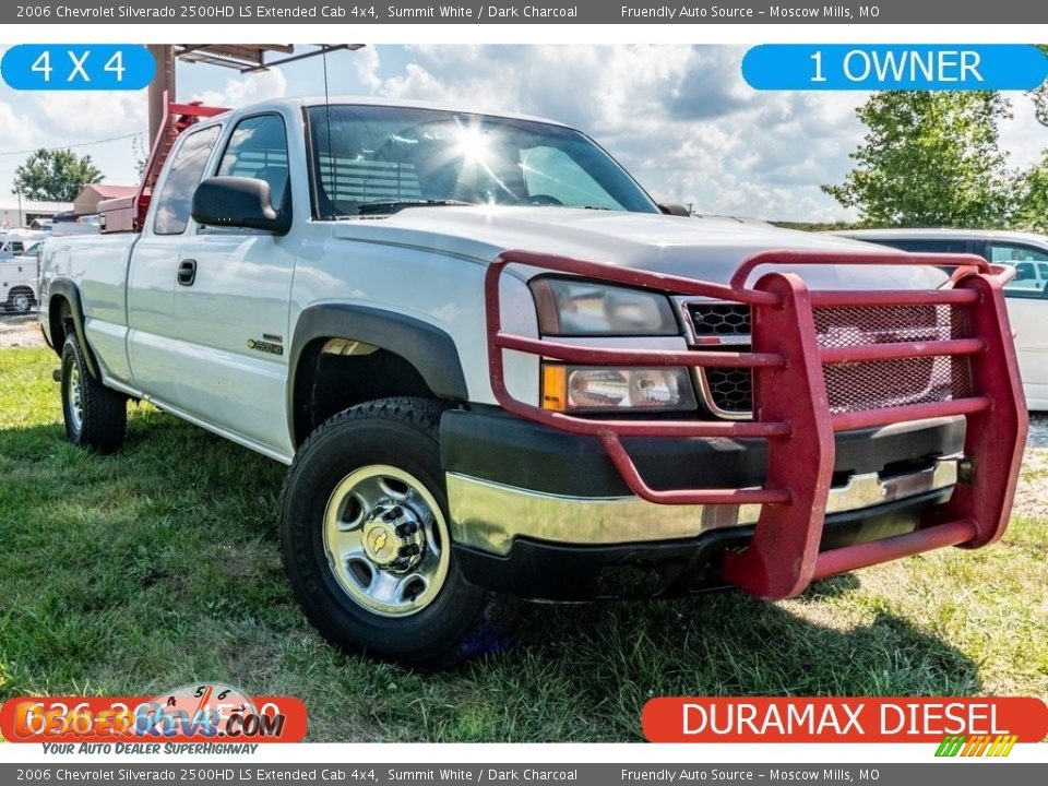 2006 Chevrolet Silverado 2500HD LS Extended Cab 4x4 Summit White / Dark Charcoal Photo #1