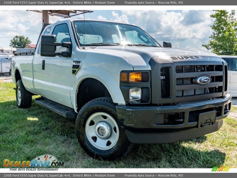 2008 Ford F350 Super Duty XL SuperCab 4x4 Oxford White / Medium Stone Photo #1