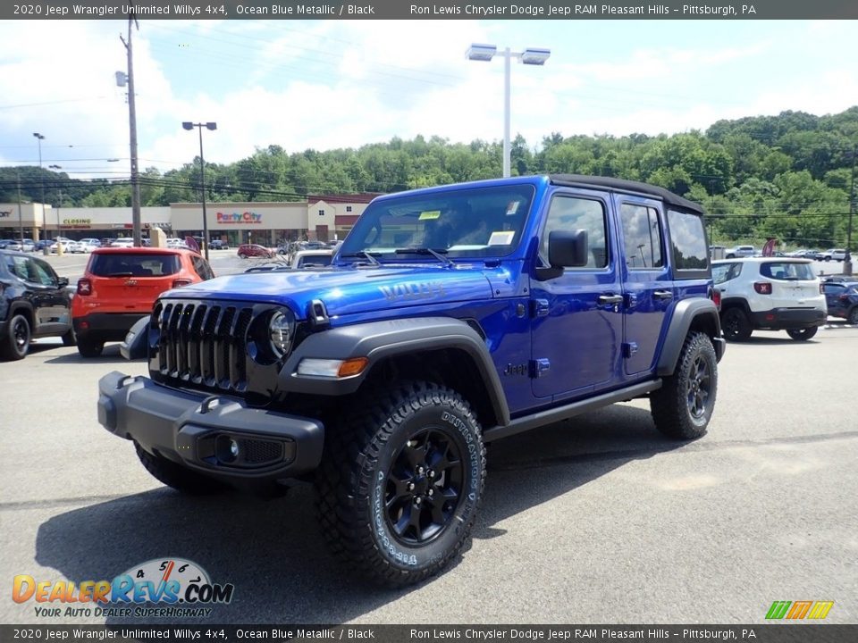 2020 Jeep Wrangler Unlimited Willys 4x4 Ocean Blue Metallic / Black Photo #1