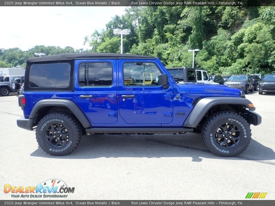 2020 Jeep Wrangler Unlimited Willys 4x4 Ocean Blue Metallic / Black Photo #4