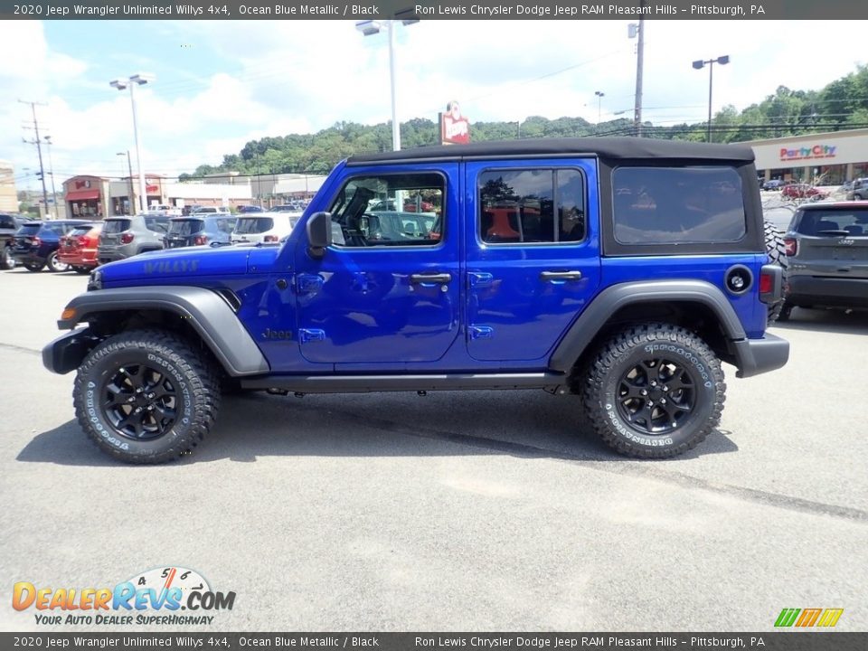 2020 Jeep Wrangler Unlimited Willys 4x4 Ocean Blue Metallic / Black Photo #7