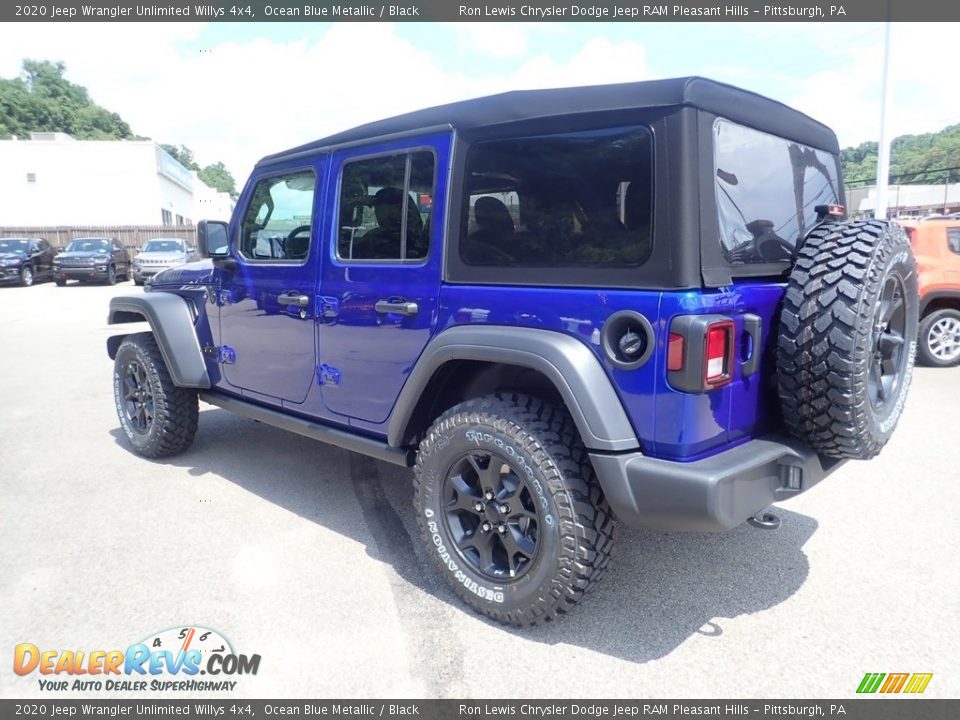 2020 Jeep Wrangler Unlimited Willys 4x4 Ocean Blue Metallic / Black Photo #8