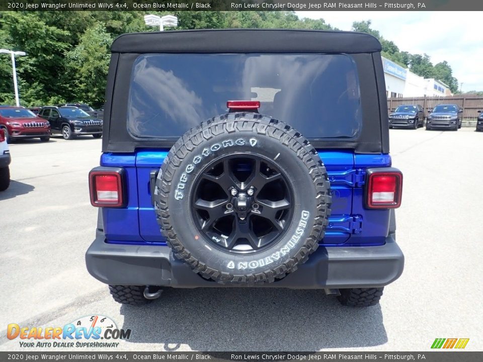 2020 Jeep Wrangler Unlimited Willys 4x4 Ocean Blue Metallic / Black Photo #10