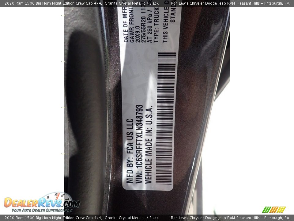 2020 Ram 1500 Big Horn Night Edition Crew Cab 4x4 Granite Crystal Metallic / Black Photo #20