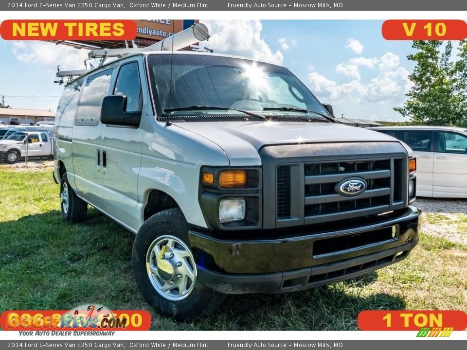 2014 Ford E-Series Van E350 Cargo Van Oxford White / Medium Flint Photo #1