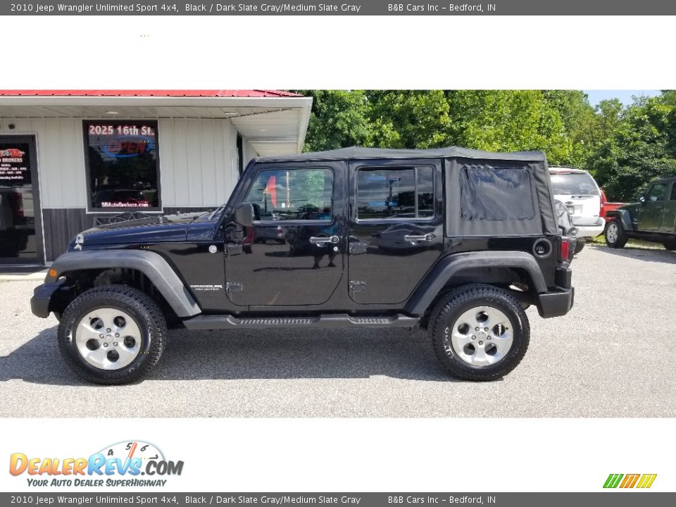2010 Jeep Wrangler Unlimited Sport 4x4 Black / Dark Slate Gray/Medium Slate Gray Photo #2