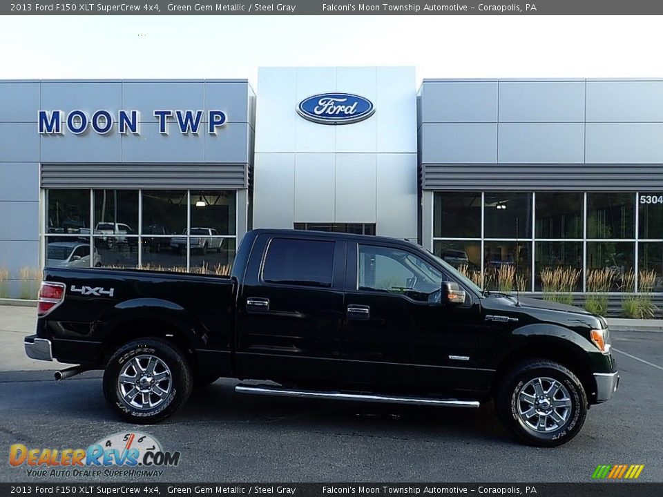 2013 Ford F150 XLT SuperCrew 4x4 Green Gem Metallic / Steel Gray Photo #1