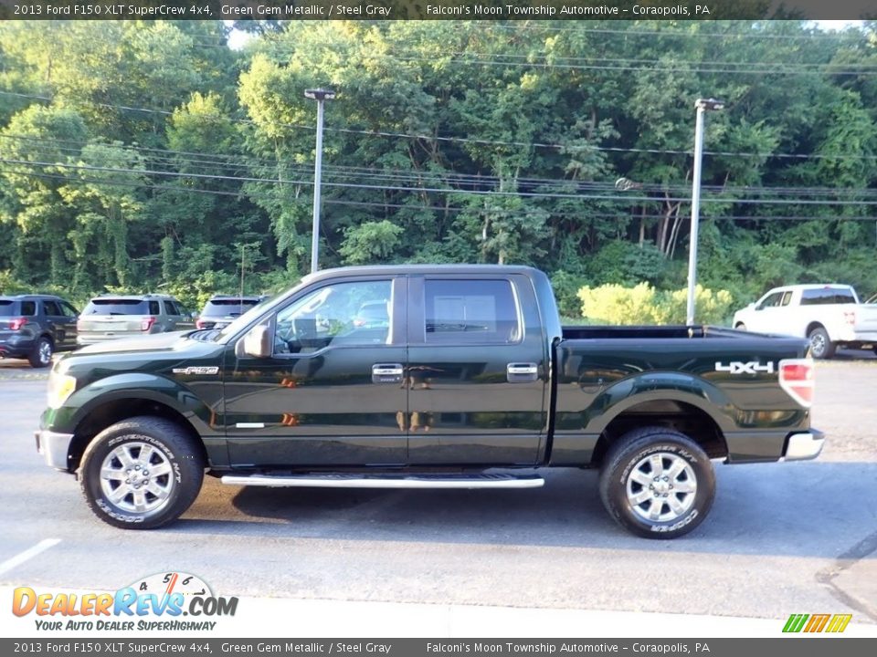 2013 Ford F150 XLT SuperCrew 4x4 Green Gem Metallic / Steel Gray Photo #5