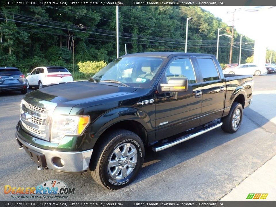 2013 Ford F150 XLT SuperCrew 4x4 Green Gem Metallic / Steel Gray Photo #6