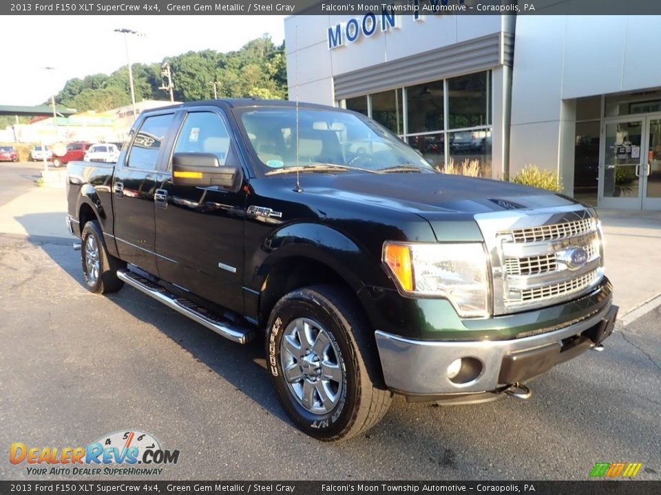 2013 Ford F150 XLT SuperCrew 4x4 Green Gem Metallic / Steel Gray Photo #8