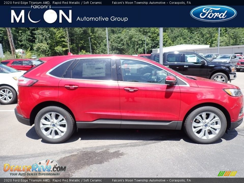 2020 Ford Edge Titanium AWD Rapid Red Metallic / Soft Ceramic Photo #1