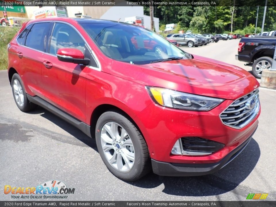 2020 Ford Edge Titanium AWD Rapid Red Metallic / Soft Ceramic Photo #3