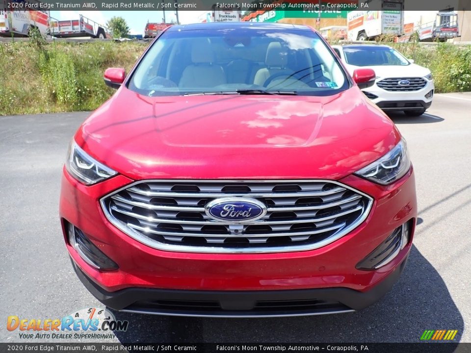 2020 Ford Edge Titanium AWD Rapid Red Metallic / Soft Ceramic Photo #4