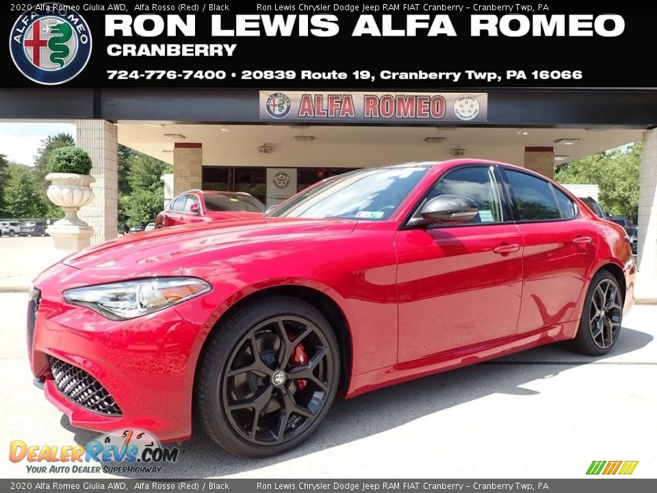 2020 Alfa Romeo Giulia AWD Alfa Rosso (Red) / Black Photo #1