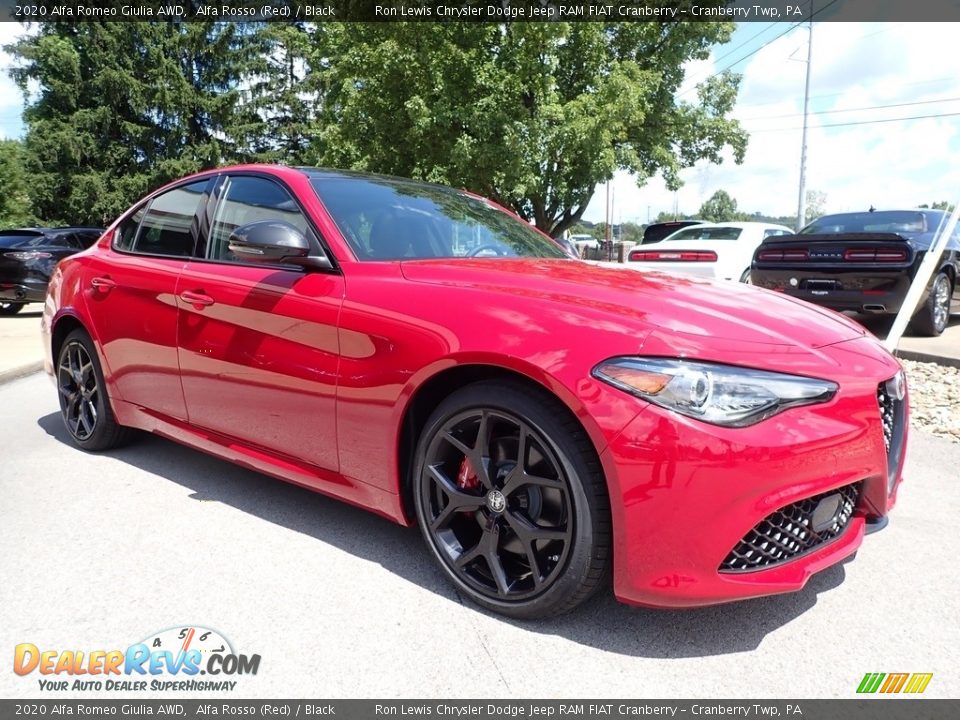 2020 Alfa Romeo Giulia AWD Alfa Rosso (Red) / Black Photo #3