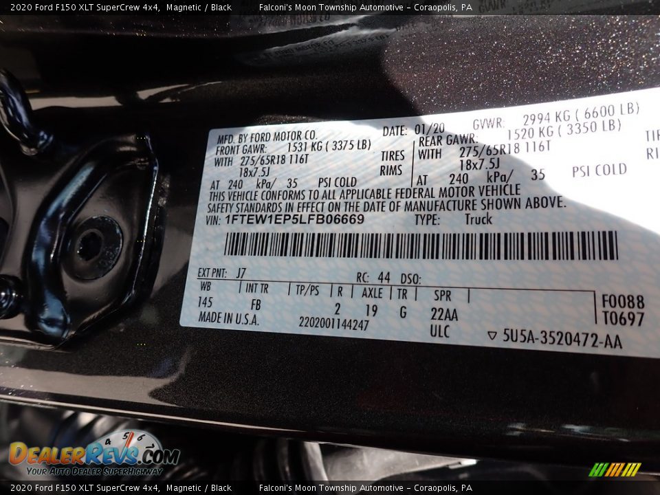 2020 Ford F150 XLT SuperCrew 4x4 Magnetic / Black Photo #12