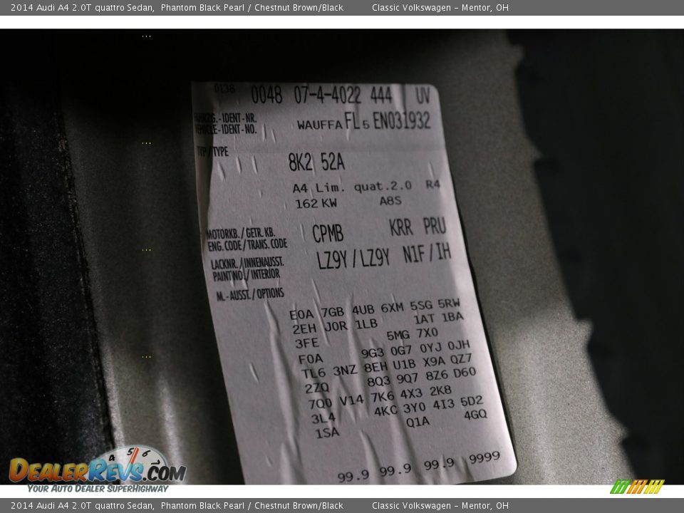 2014 Audi A4 2.0T quattro Sedan Phantom Black Pearl / Chestnut Brown/Black Photo #29
