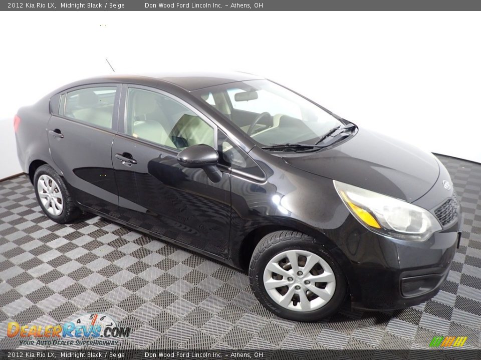 2012 Kia Rio LX Midnight Black / Beige Photo #2