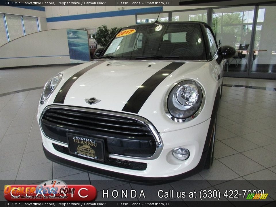 2017 Mini Convertible Cooper Pepper White / Carbon Black Photo #1