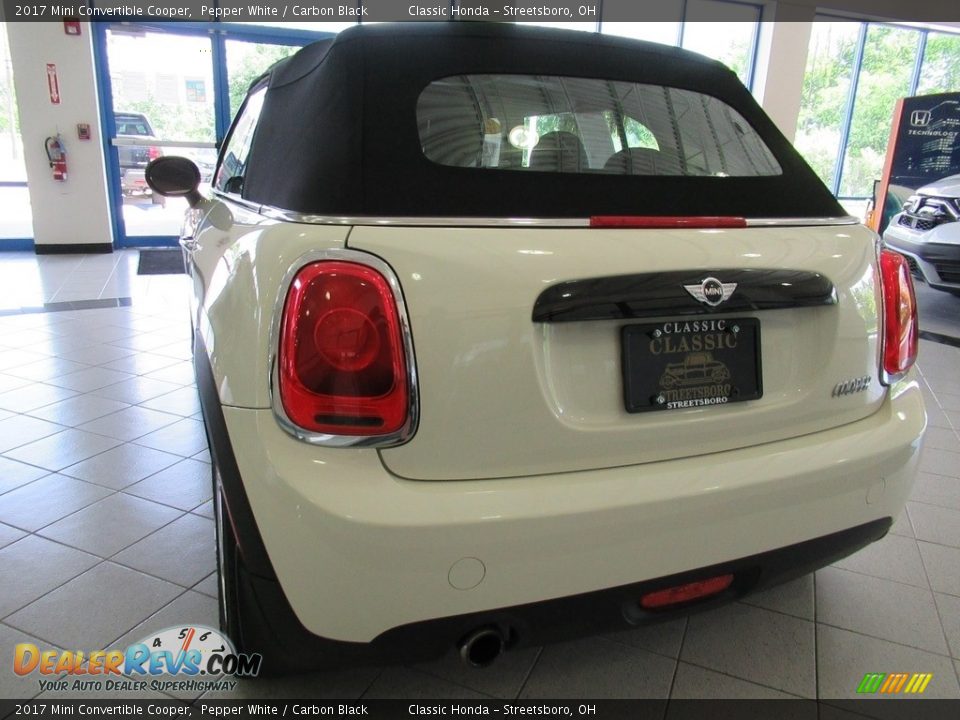 2017 Mini Convertible Cooper Pepper White / Carbon Black Photo #9