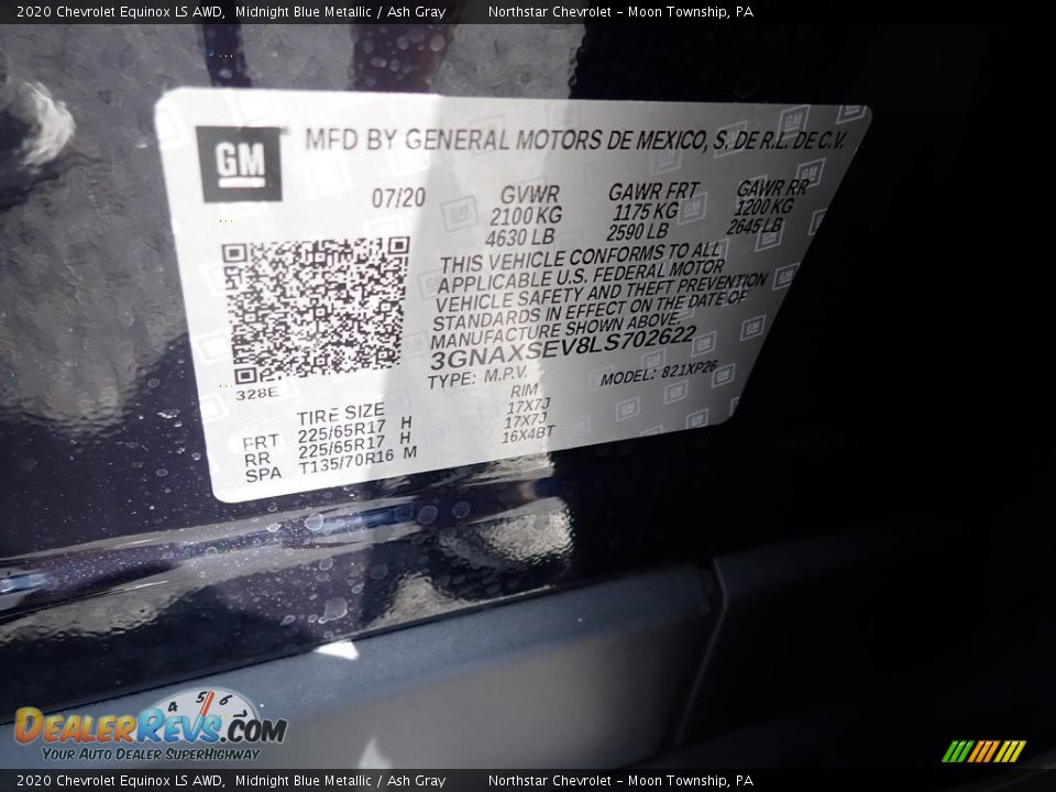 2020 Chevrolet Equinox LS AWD Midnight Blue Metallic / Ash Gray Photo #16