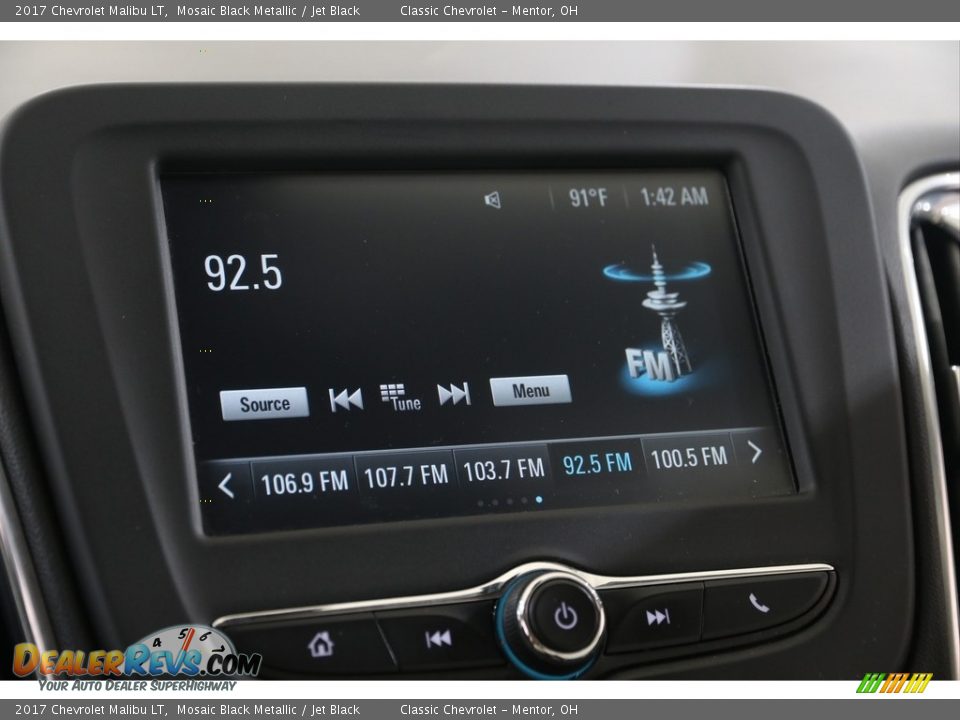 2017 Chevrolet Malibu LT Mosaic Black Metallic / Jet Black Photo #12