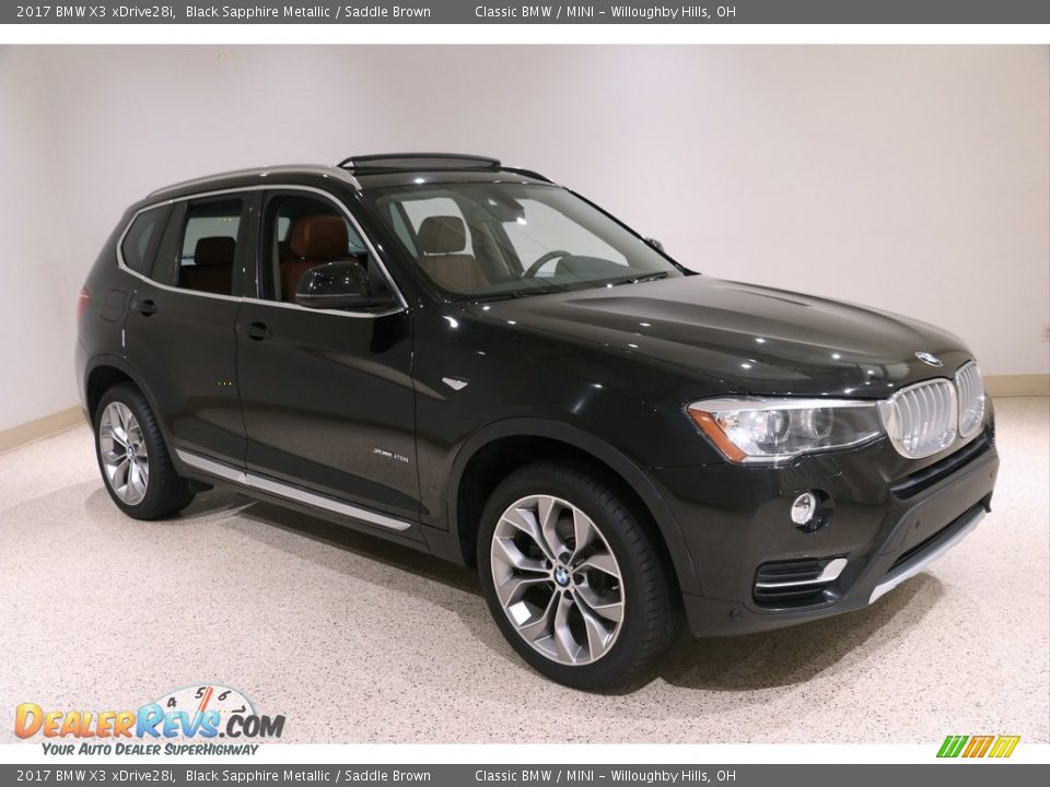 2017 BMW X3 xDrive28i Black Sapphire Metallic / Saddle Brown Photo #1