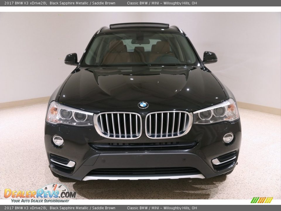2017 BMW X3 xDrive28i Black Sapphire Metallic / Saddle Brown Photo #2